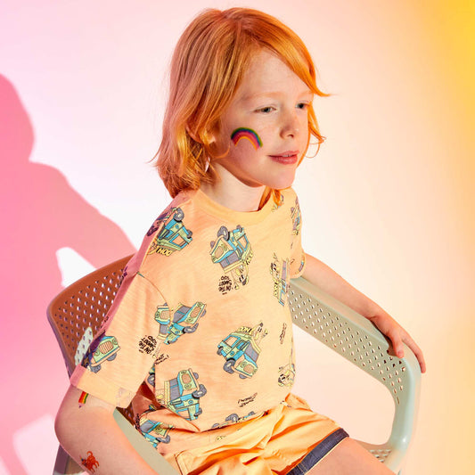 Tee-shirt loose imprimé ramen Orange