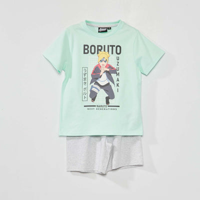 Pyjama court - imprimé 'Naruto' - 2 pièces Vert/gris