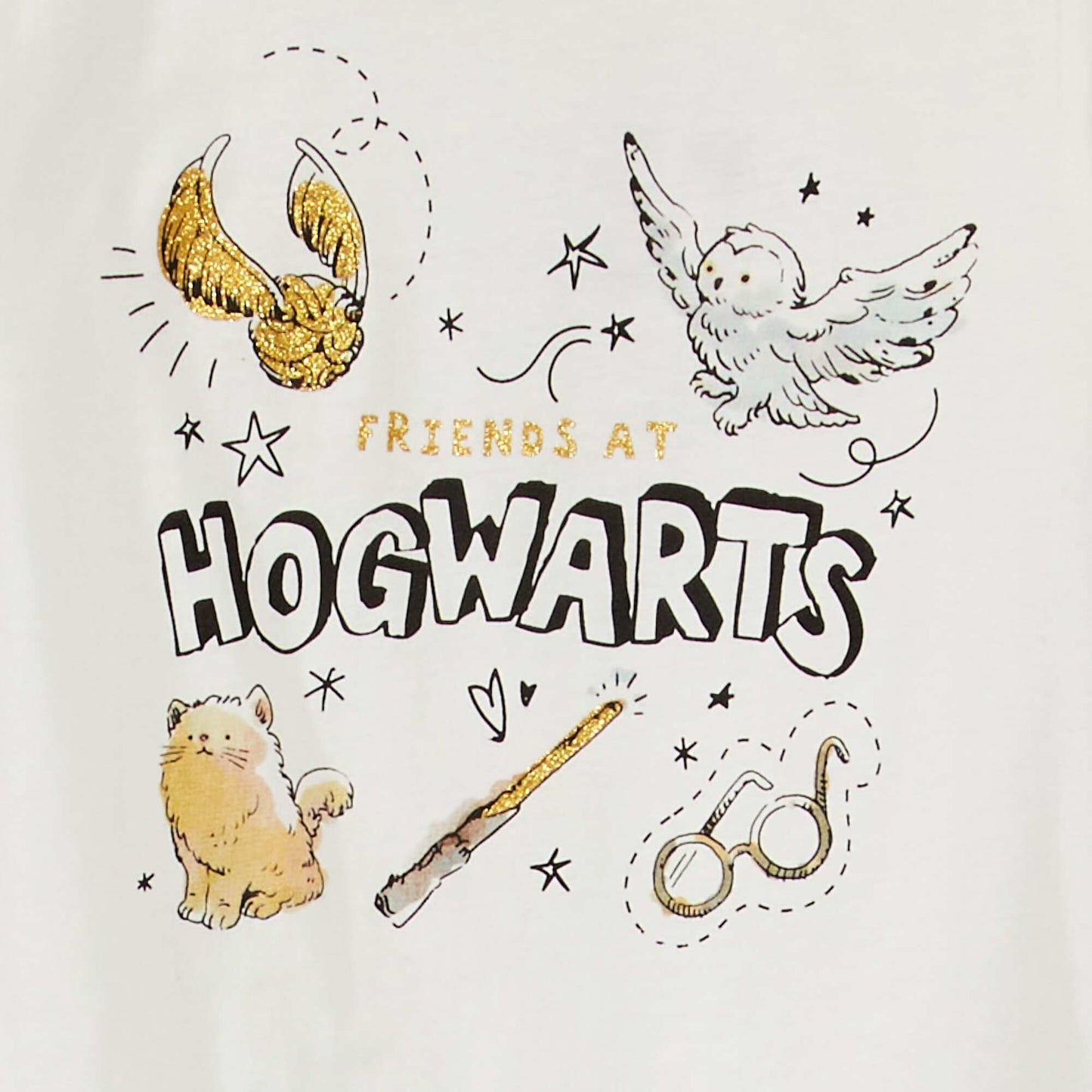 T-shirt 'Harry Potter' à col rond blanc