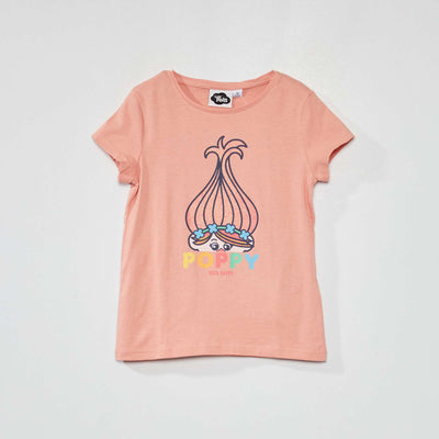 T-shirt à col rond 'Trolls' Rose
