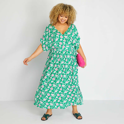 Robe en longue avec imprimé Vert