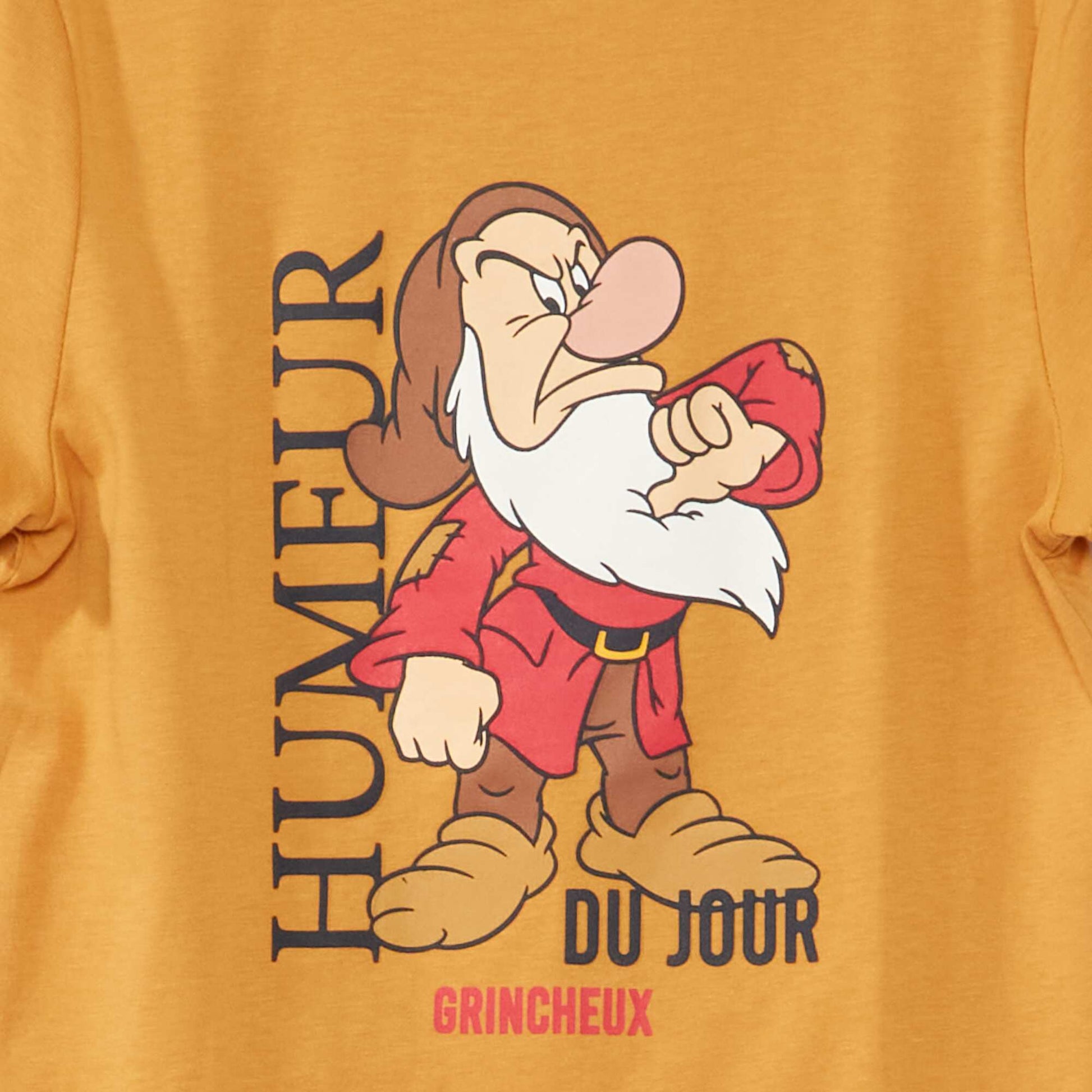 T-shirt à col rond 'Disney' Jaune moutarde