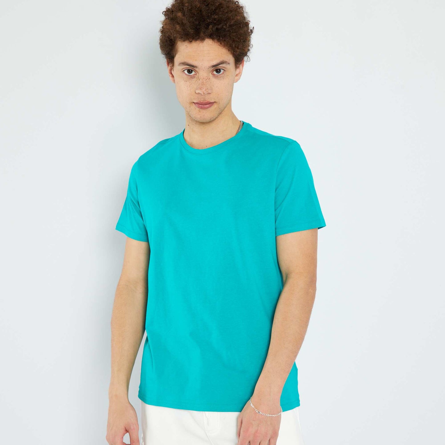 T-shirt en jersey uni vert