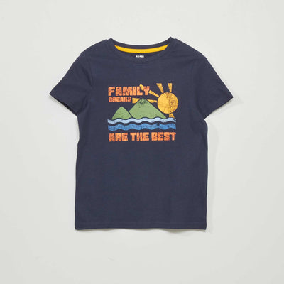 T-shirt imprimé manches courtes Bleu