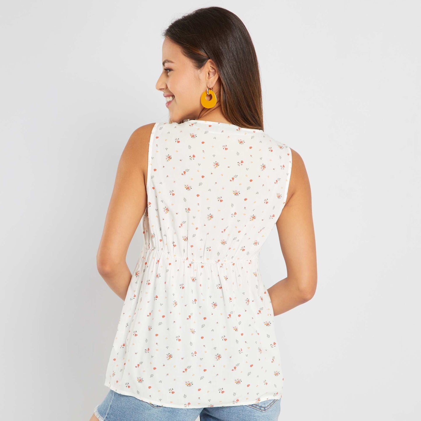 Blouse d'allaitement sans manches Blanc