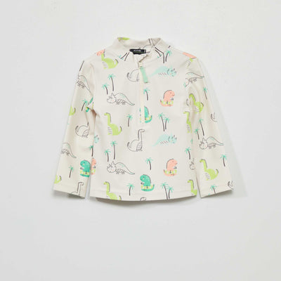 T-shirt de bain à manches longues Blanc