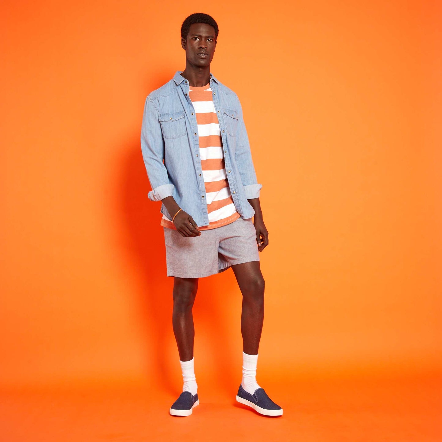 Tee-shirt à rayures Orange