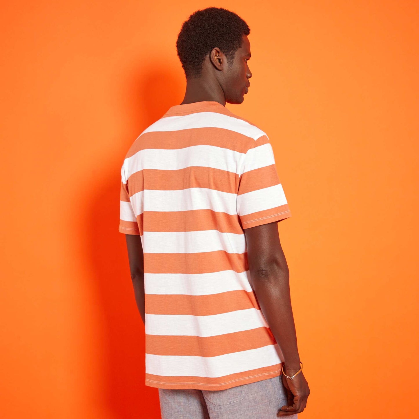 Tee-shirt à rayures Orange