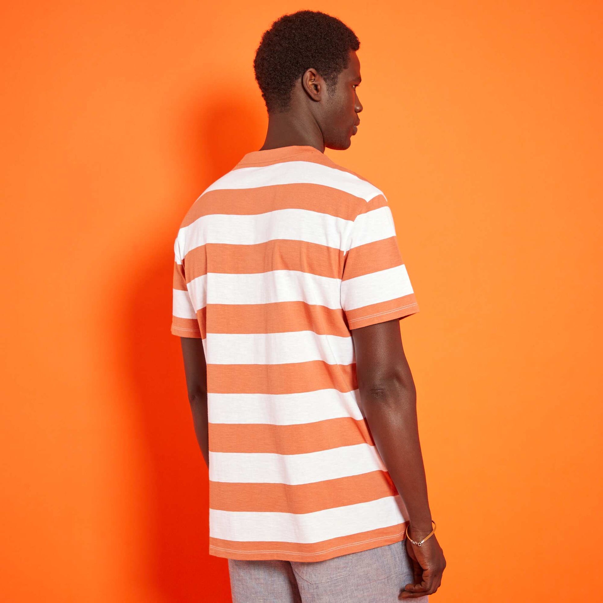 Tee-shirt à rayures Orange