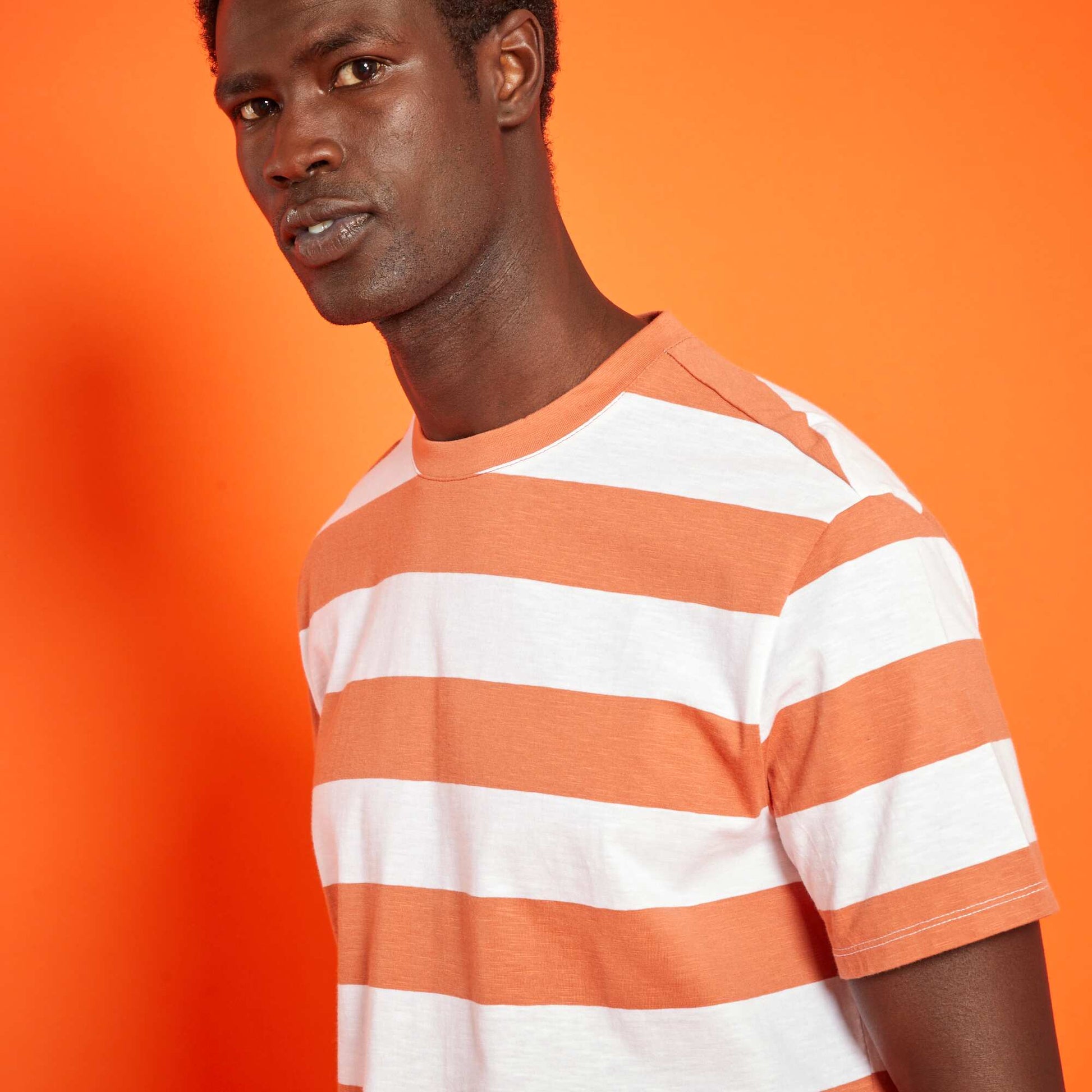 Tee-shirt à rayures Orange