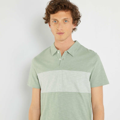 Polo en jersey avec imprimé à rayures Vert clair