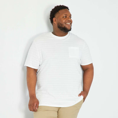 T-shirt en jacquard uni blanc