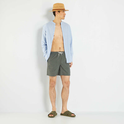 Short de bain court Kaki