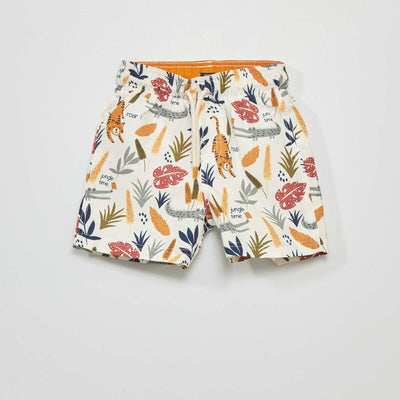 Short de bain imprimé Blanc
