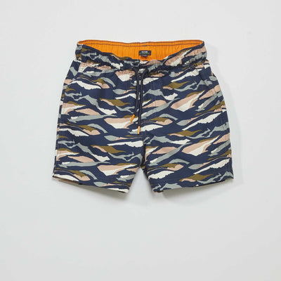 Short de bain imprimé Bleu