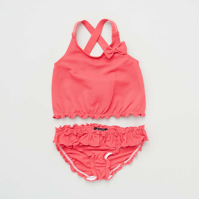 Maillot de bain en nid d'abeille - 2 pièces rose azalée
