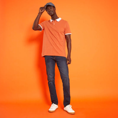 Polo en piqué de coton Orange
