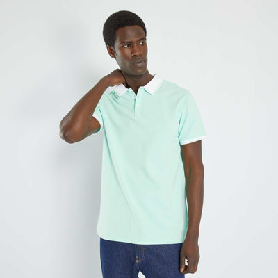 Polo en piqué de coton vert