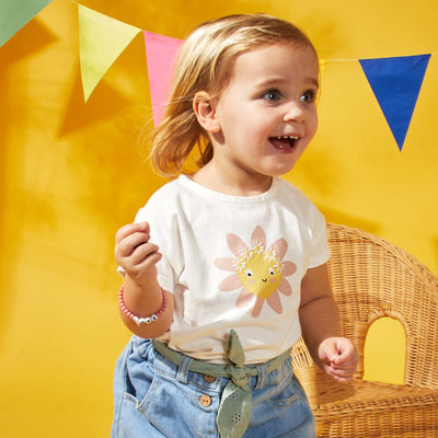 T-shirt en jersey avec imprimé fantaisie Blanc