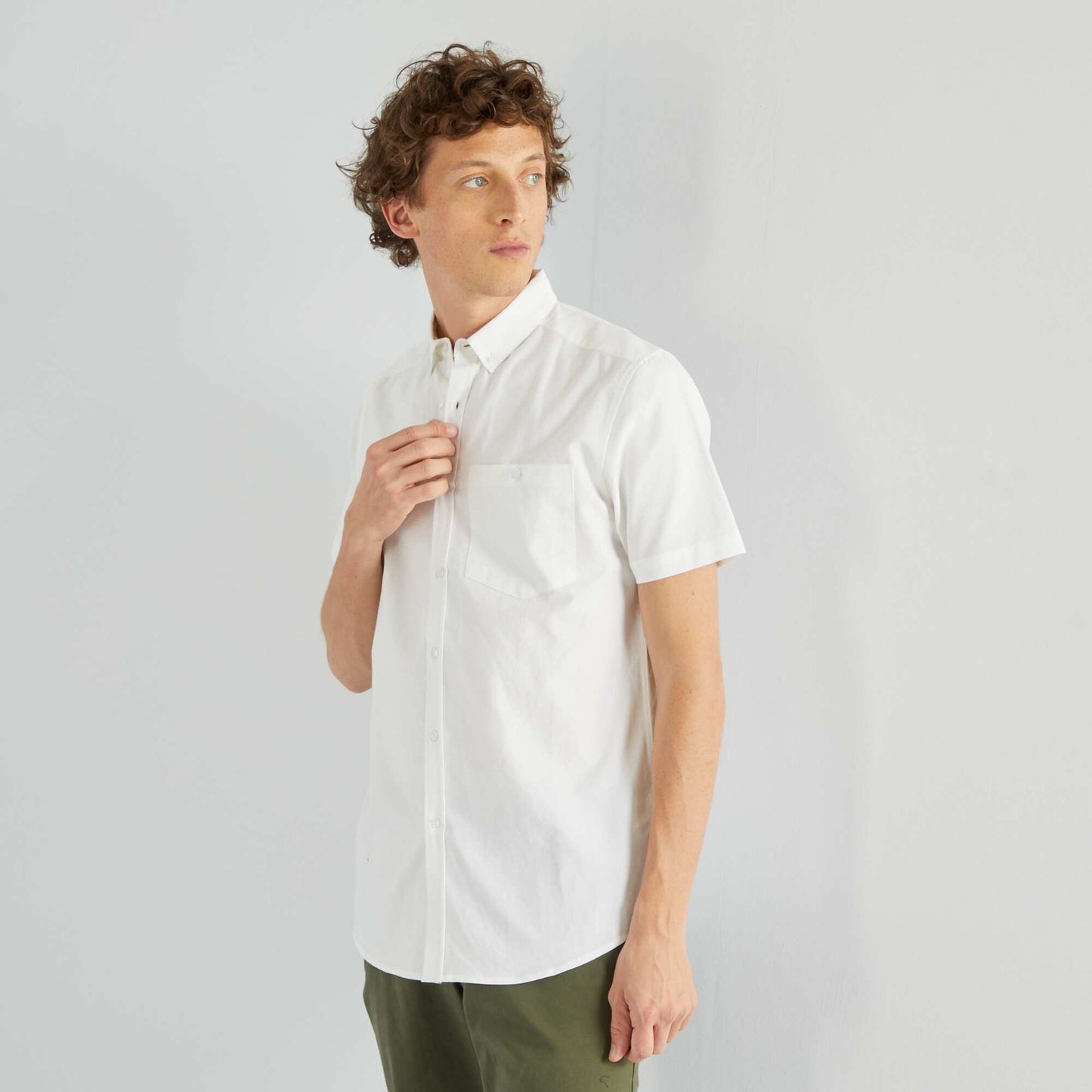 Chemise regular en oxford blanc