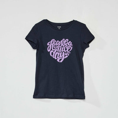 Tee-shirt en jersey avec imprimé Bleu