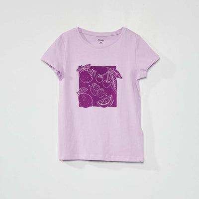 Tee-shirt en jersey avec imprimé Violet