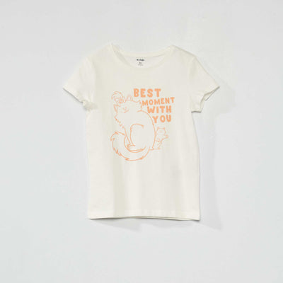 Tee-shirt en jersey avec imprimé Blanc