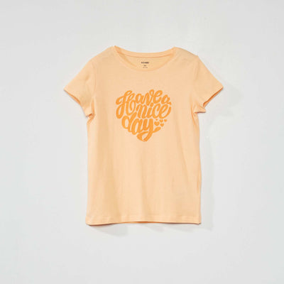 Tee-shirt en jersey avec imprimé Orange