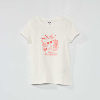 Tee-shirt imprimé Blanc 'lapin'
