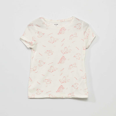 T-shirt à motif manches courtes Blanc