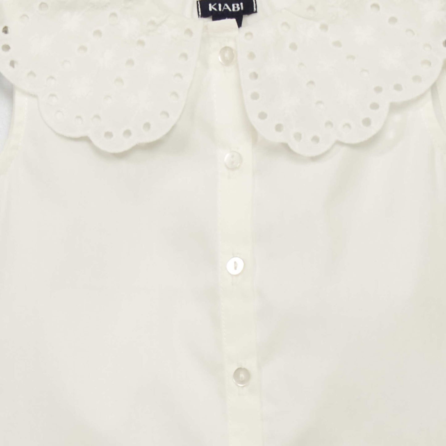 Blouse sans manches en popeline blanc