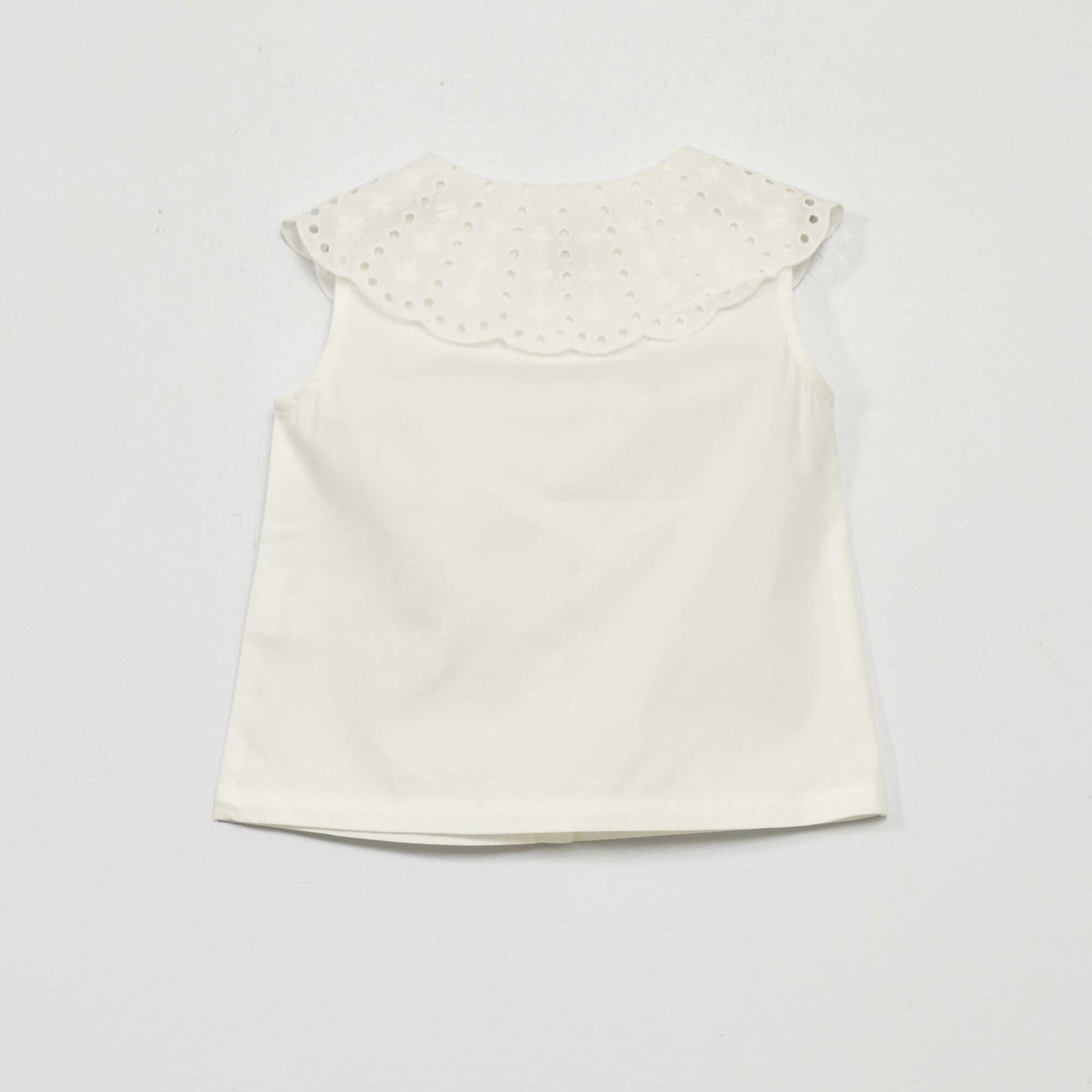 Blouse sans manches en popeline blanc