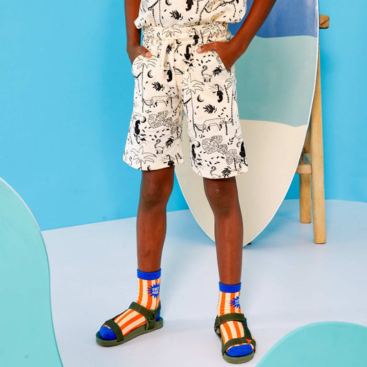 Bermuda en jersey imprimé Blanc