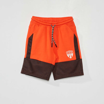 Short en molleton bi-matière Rouge