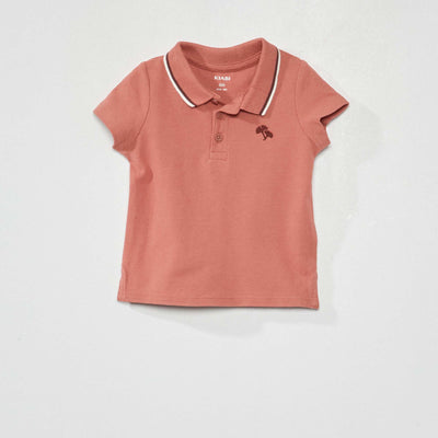 Polo en piqué de coton Rose