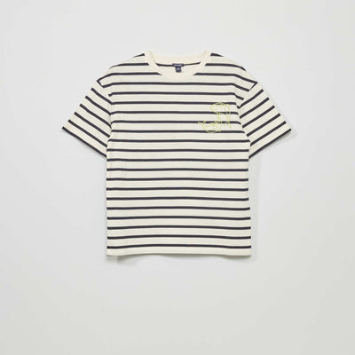 Marinière en jersey Bleu marine/blanc