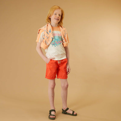 T-shirt avec imprimé Orange/blanc/bleu