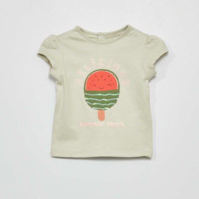 T-shirt imprimé en jersey Vert