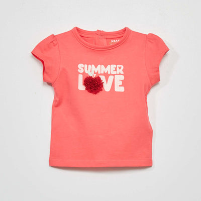 T-shirt imprimé en jersey Rose