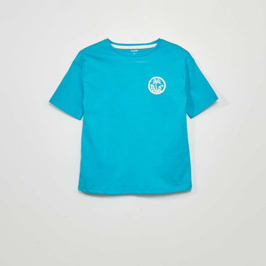 T-shirt en jersey avec imprimé Bleu