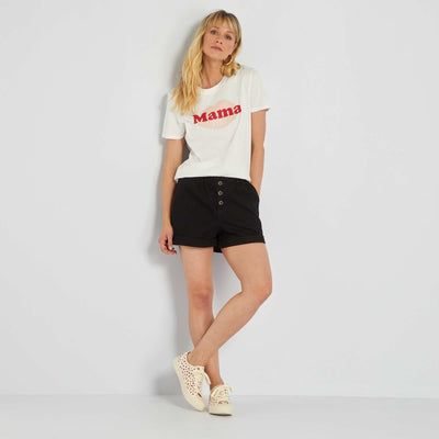Short en jean paper bag Noir