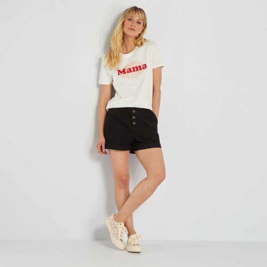 Short en jean paper bag Noir