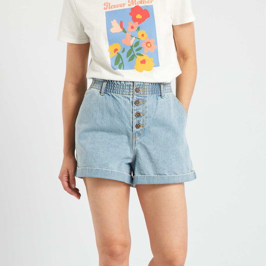 Short en jean paper bag Bleu