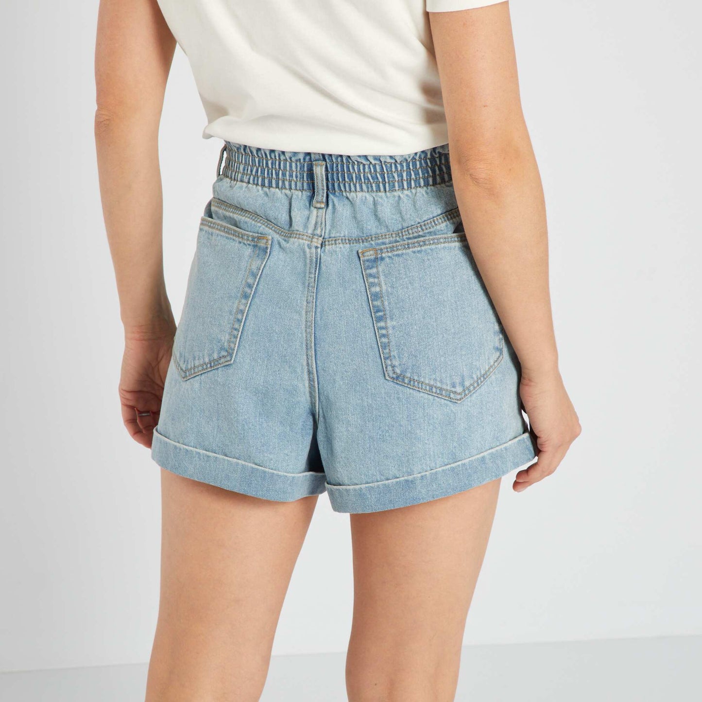 Short en jean paper bag Bleu