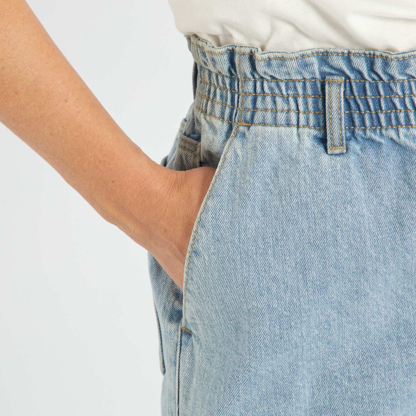 Short en jean paper bag Bleu