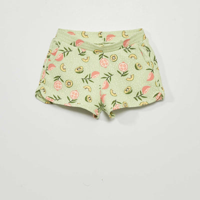 Short en maille gaufrée Vert