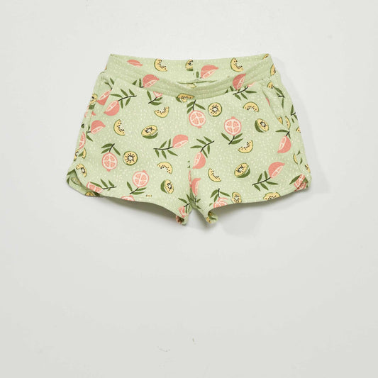 Short en maille gaufrée Vert