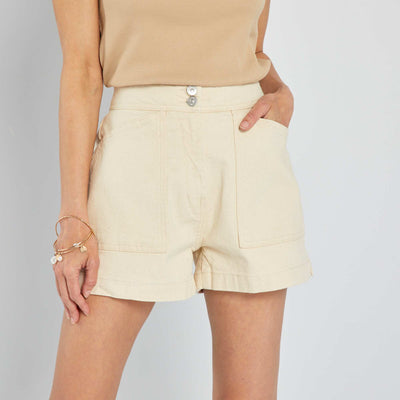 Short en jean Beige