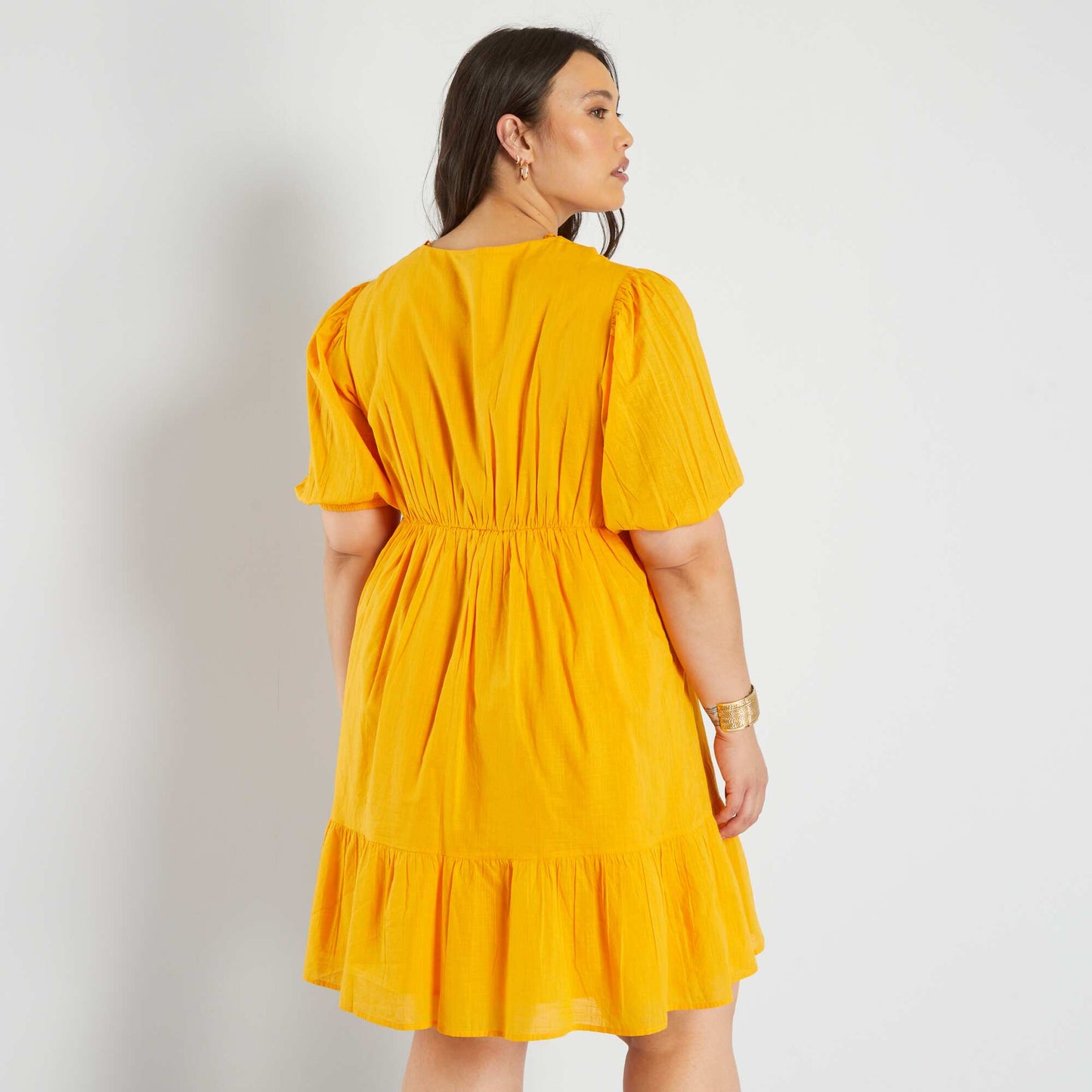 Robe avec volants à la base Jaune