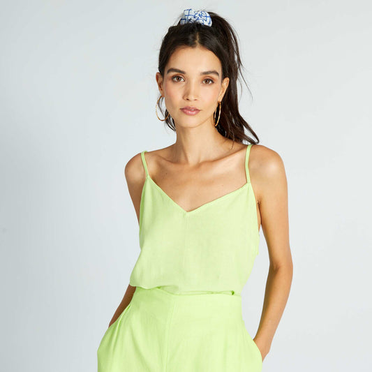 Top à fines bretelles Vert